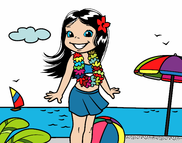 Niña en la playa