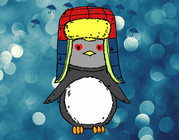 Pingüino con gorro