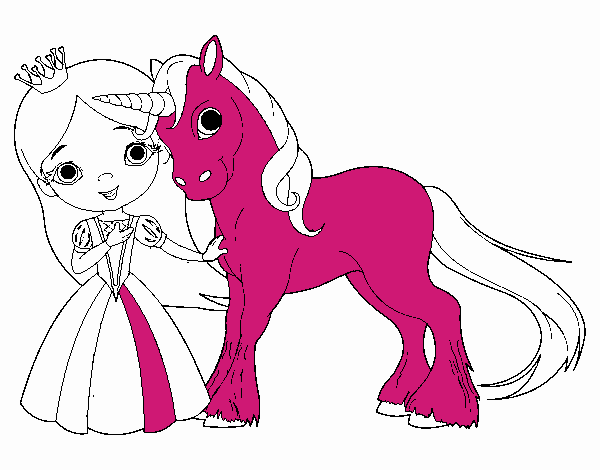 Princesa y unicornio