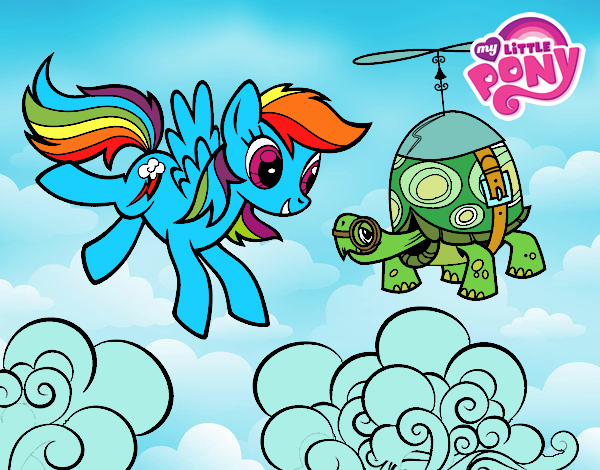 Rainbow Dash y la tortuga tanque