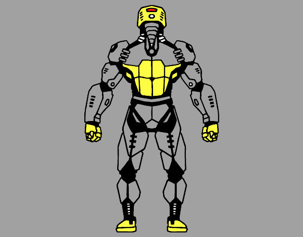 Robot luchador de espaldas