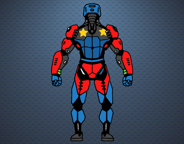 Robot luchador de espaldas