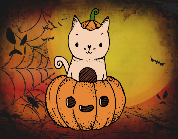 Un gatito de Halloween