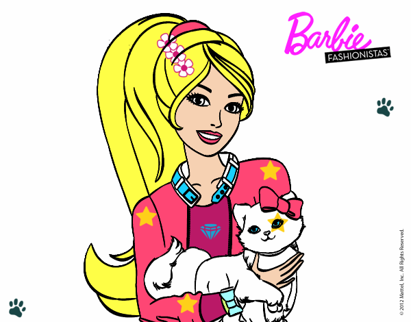 Barbie y su  linda gatita 