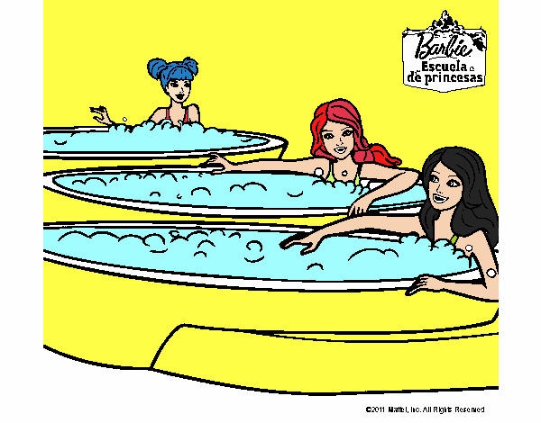 Barbie y sus amigas en el jacuzzi