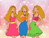 Barbie y sus amigas vestidas de fiesta