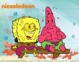 Bob Esponja y Patricio en bañador