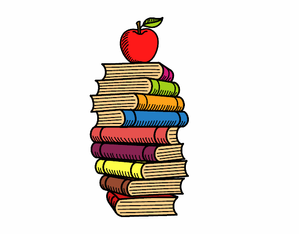 Libros y manzana