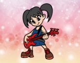 Niña con guitarra eléctrica