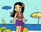 Niña en la playa