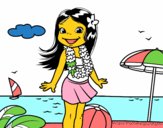 Niña en la playa