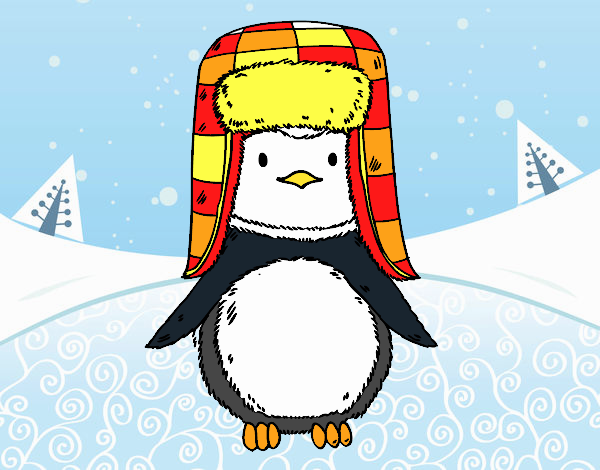 Pingüino con gorro