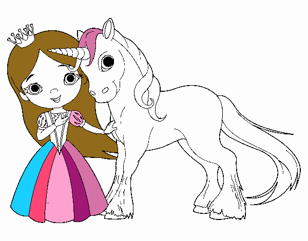 Princesa y unicornio