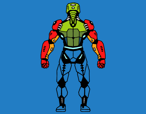 Robot luchador de espaldas