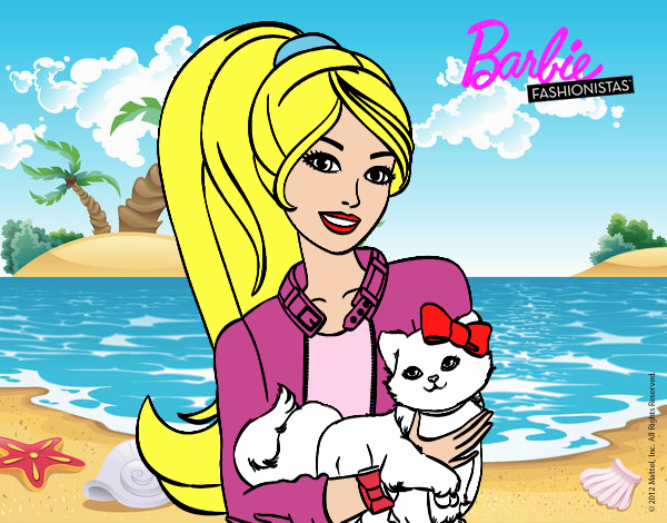 Barbie con su linda gatita