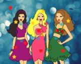 Barbie y sus amigas vestidas de fiesta