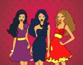 Barbie y sus amigas vestidas de fiesta