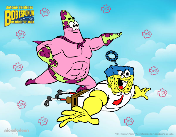 los super héroes Bob esponja y patricio