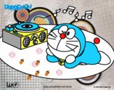 Doraemon escuchando música