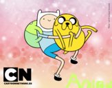 Finn y Jake abrazados