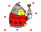 Pajarito tomando un té