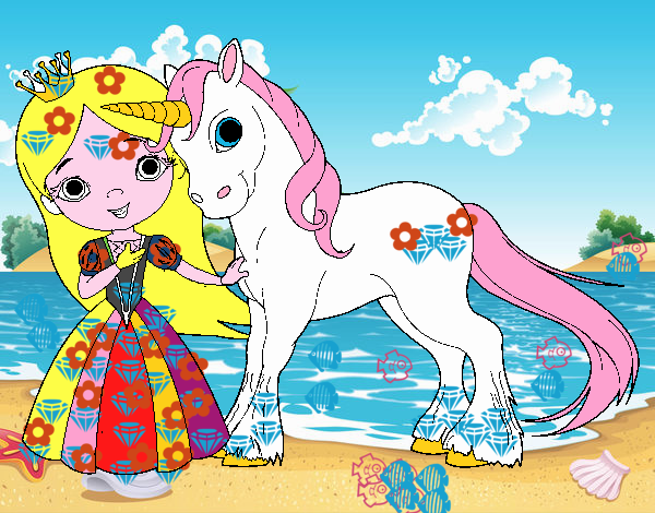 Princesa y unicornio