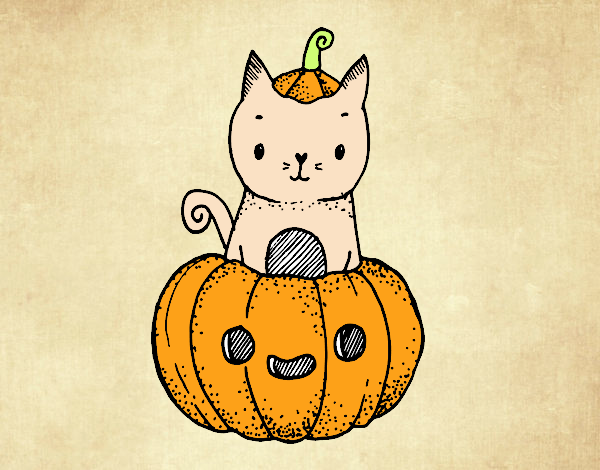 Un gatito de Halloween