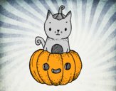 Un gatito de Halloween