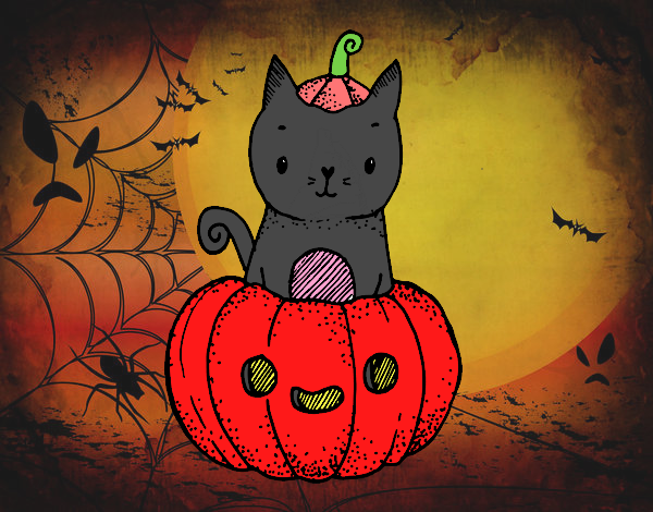 Un gatito de Halloween