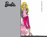 Barbie con cazadora de cuadros