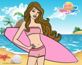 Barbie con tabla de surf