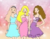 Barbie y sus amigas vestidas de fiesta