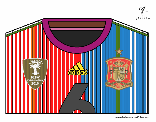 Camiseta del mundial de fútbol 2014 de España