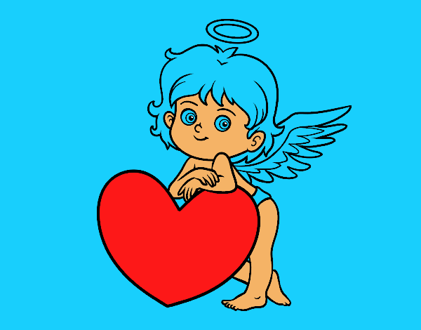 Cupido y un corazón