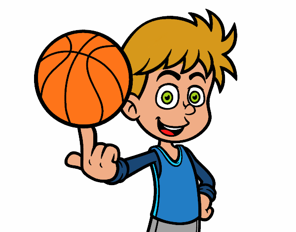 el niño jugando a baloncestos