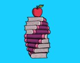 Libros y manzana