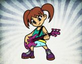 Niña con guitarra eléctrica