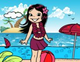 Niña en la playa