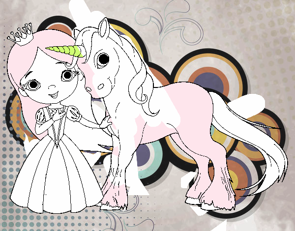 Princesa y unicornio