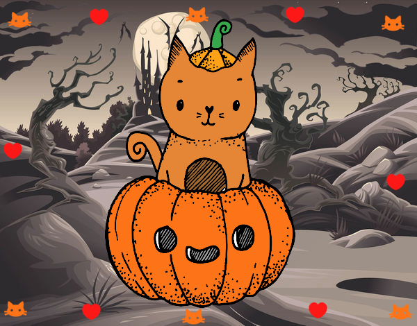 Un gatito de Halloween