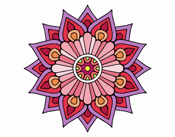 Un mandala destello floral