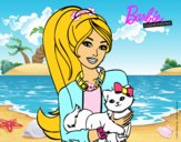 Barbie con su linda gatita