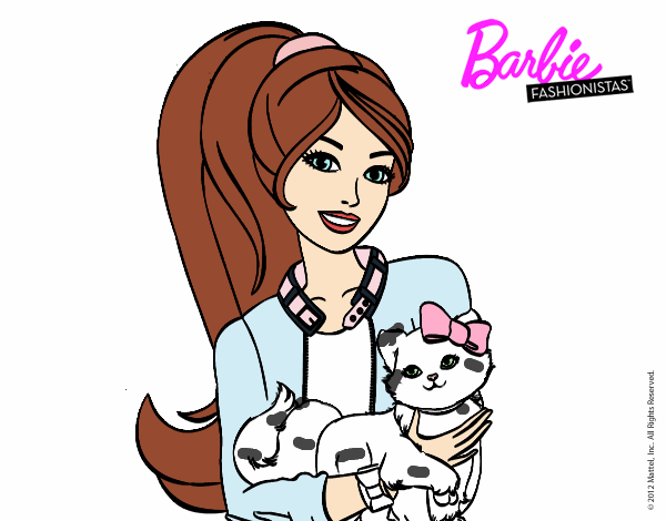 Barbie con su linda gatita