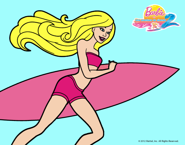 Barbie corre al agua