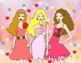 Barbie y sus amigas vestidas de fiesta