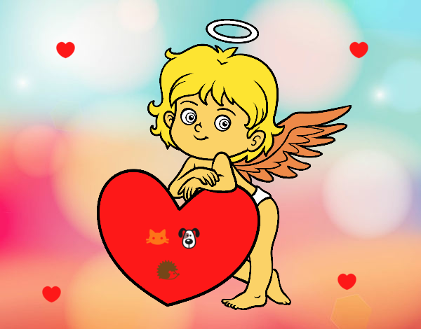 Cupido y un corazón