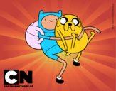 Finn y Jake abrazados