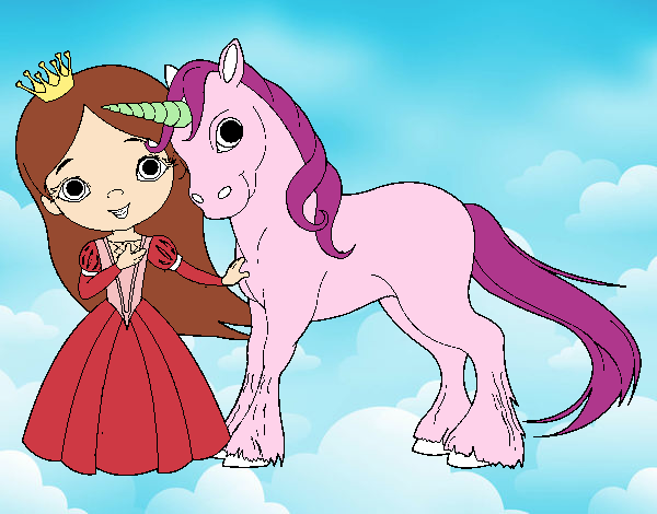 Princesa y unicornio