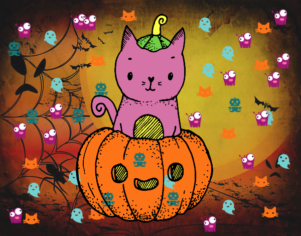 Un gatito de Halloween