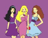 Barbie y sus amigas vestidas de fiesta